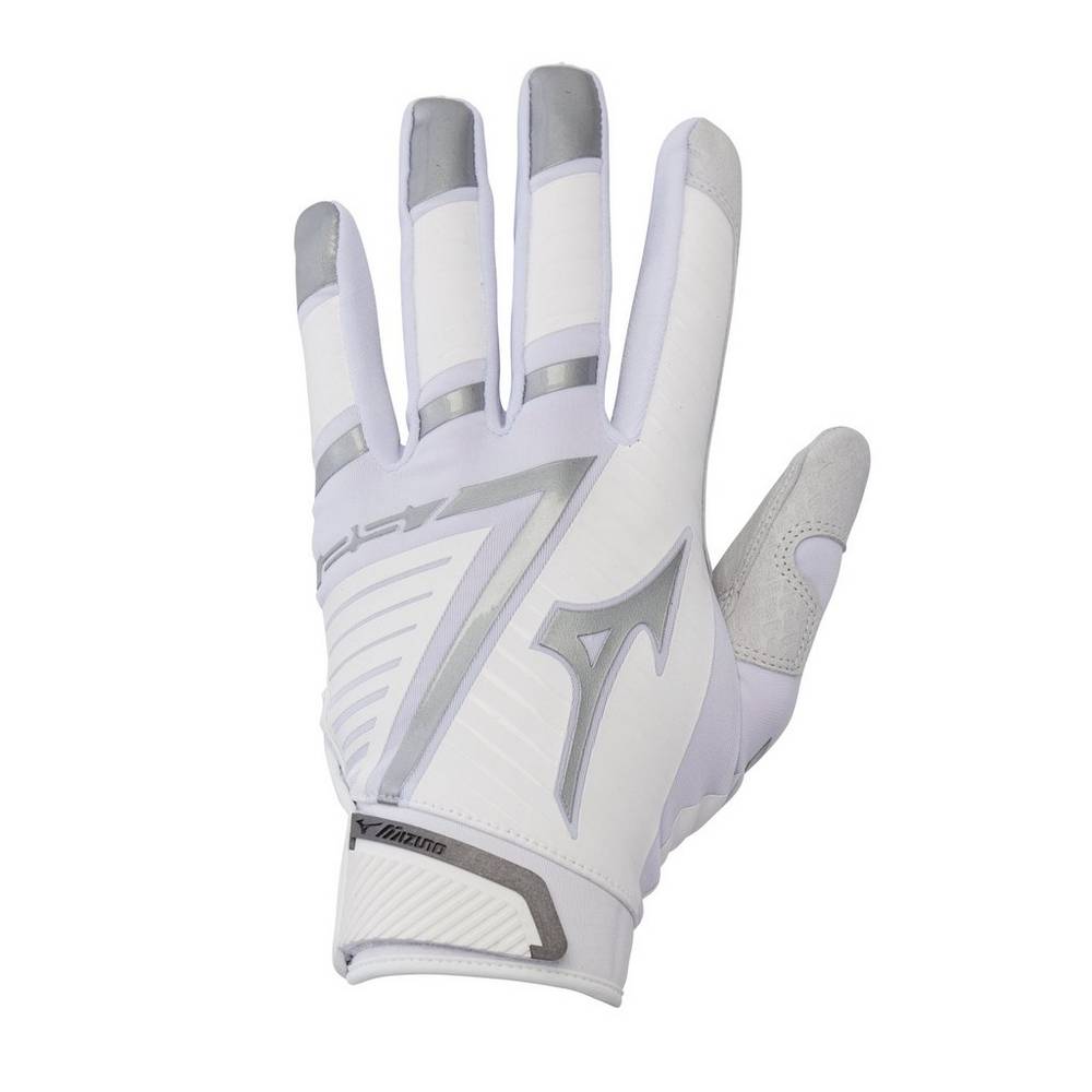 Mizuno Women's F-257 Softball Batting Gloves White/Silver (330391-DXA)